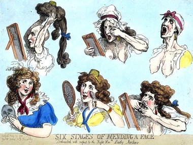 1792 Six Stages of Mending a Face by Thomas Rowlandson