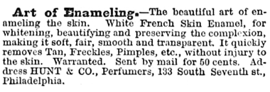 1885 Hunts White French Skin Enamel