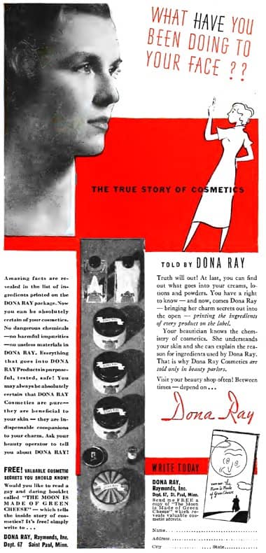 1936 Dona Ray Cosmetics