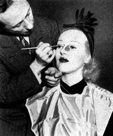 Betty Grable being made up for blackandwhite television