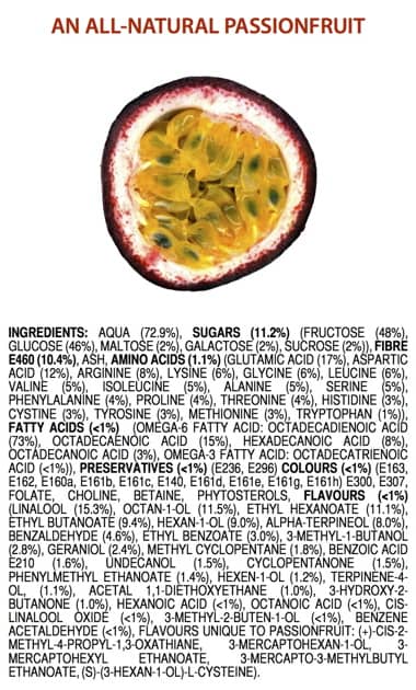 Passionfruit ingredients