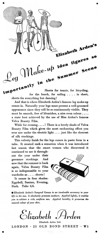 1934 Elizabeth Arden Leg Make-up