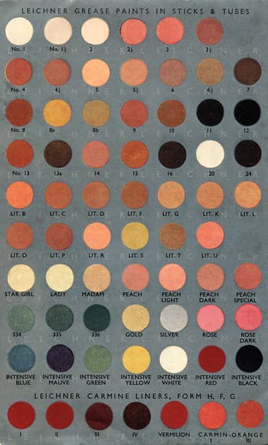 1938 Part of a Leichner colour chart