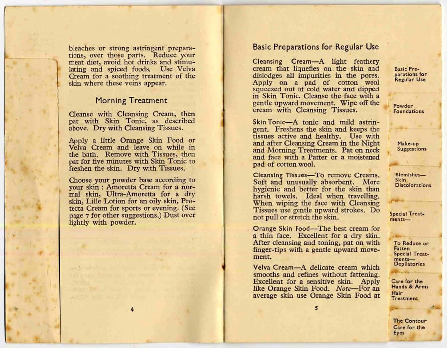 Elizabeth Arden’s little book of instructions pages 2-3