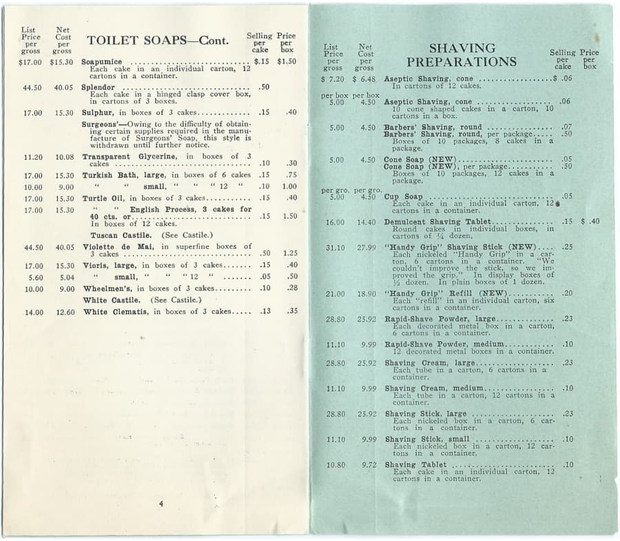 1917 Price List page 4