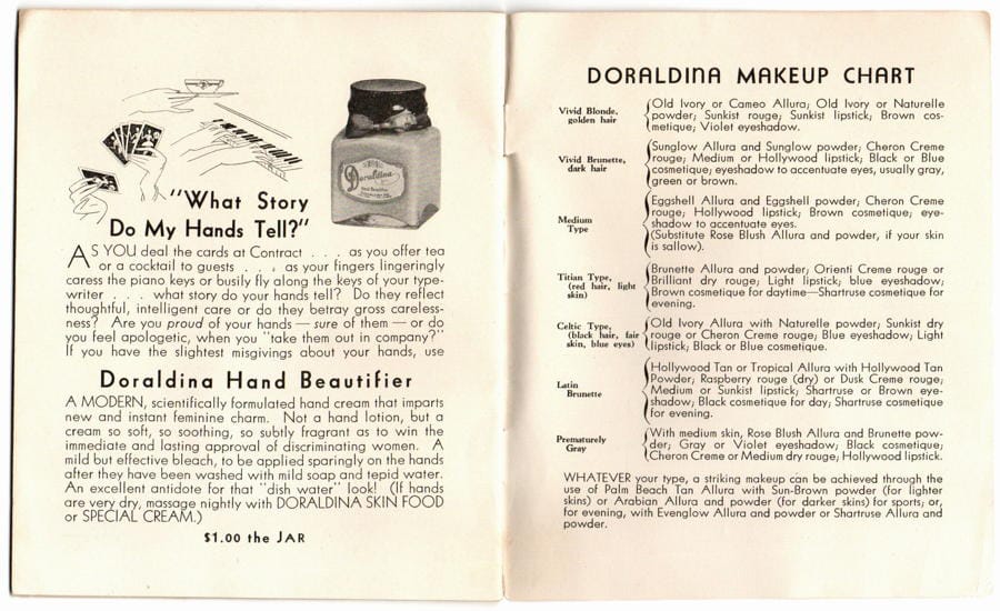 Doraldina presents fashions in cosmetics page 20