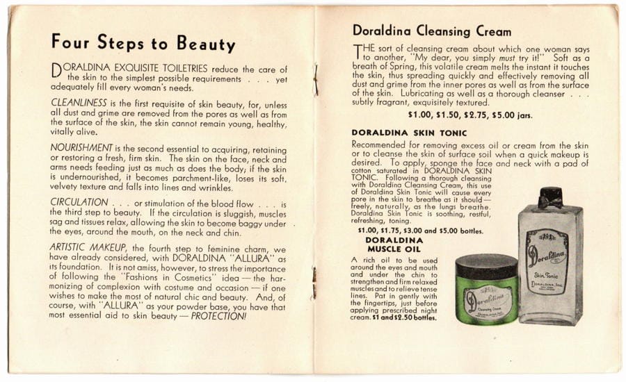 Doraldina presents fashions in cosmetics pages 10,11