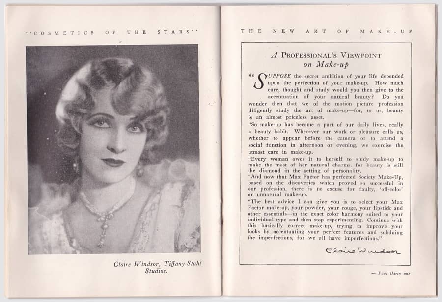 1929 The New Art of Society Make-up pages 28-29