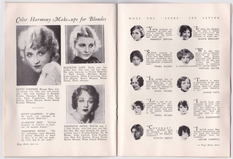 1929 The New Art of Society Make-up pages 30-31