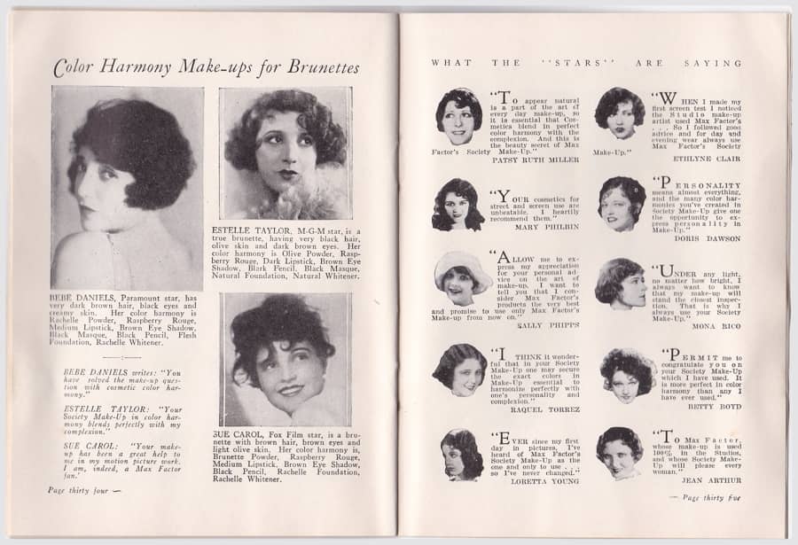 1929 The New Art of Society Make-up pages 32-33