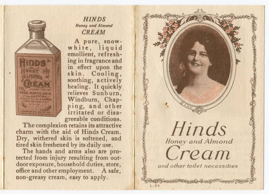 Hinds Honey and Almond Cream and Other Toilet Requisites panel 1.