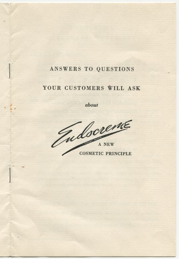 1937 Answers to Questions About Endocreme Front Cover