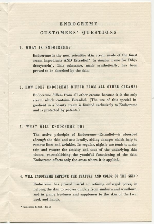 1937 Answers to Questions About Endocreme page 1