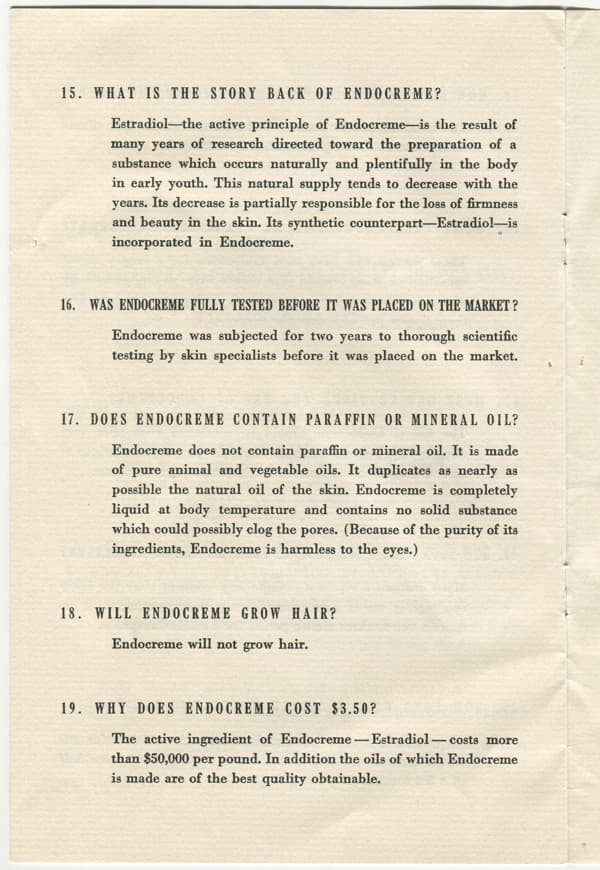1937 Answers to Questions About Endocreme page 4
