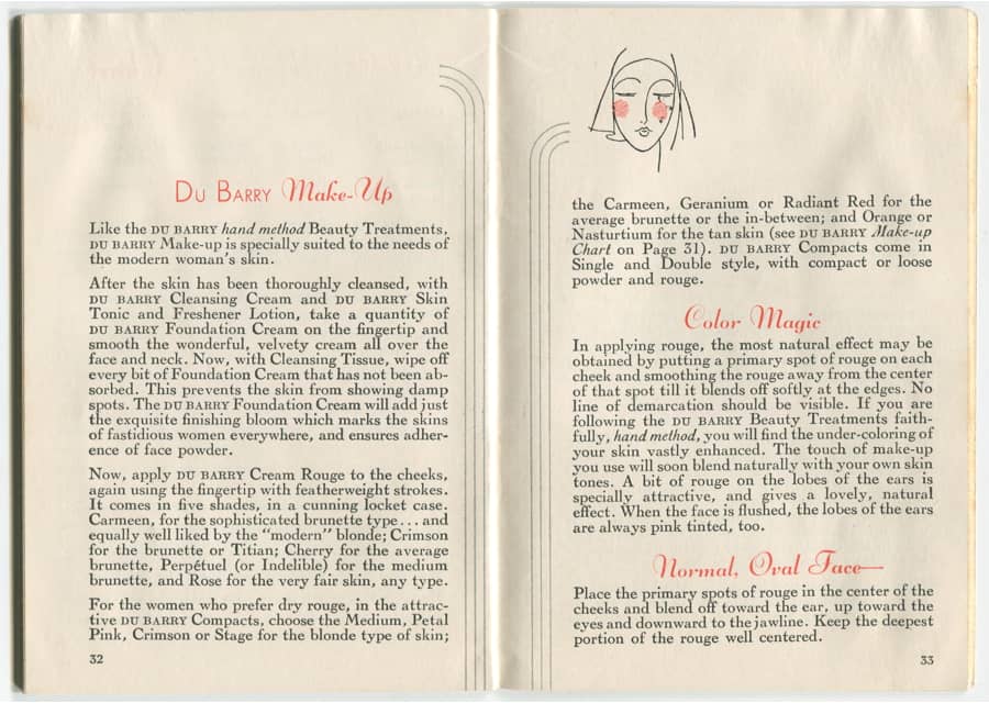 1935 Home Method of Du Barry Beauty Treatments pages 34-35
