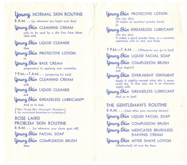 Young skin care means young skin always side 1 panel 3-4
