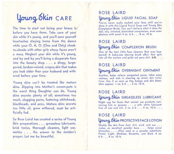 Young skin care means young skin always side 2 panel 1-2