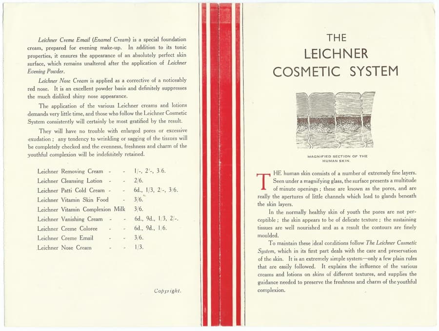 The Leichner Cosmetic System side 1