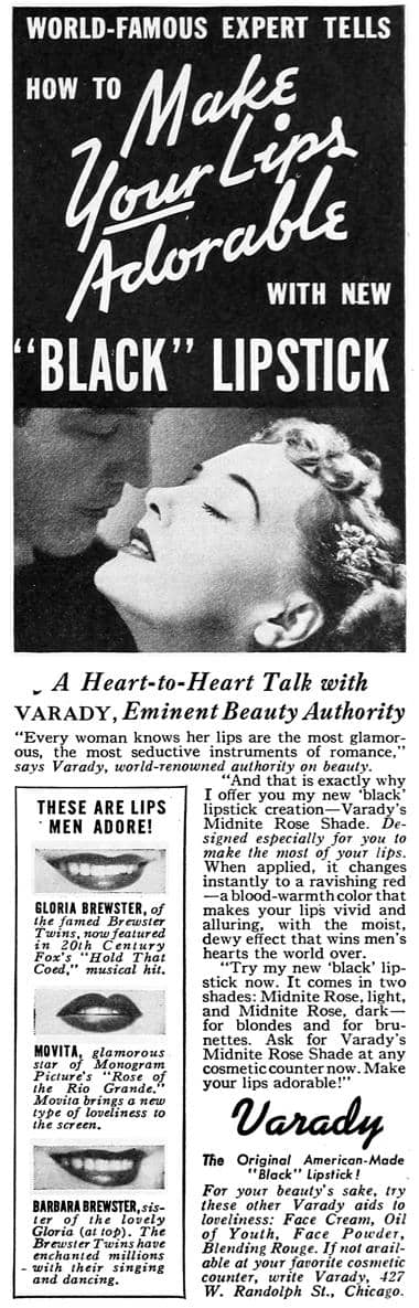 1938 Varady Black Lipstick