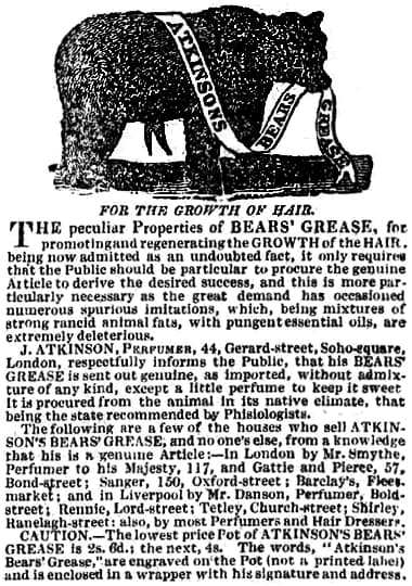 1826 Atkinson Bears Grease
