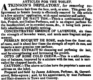 1826 Atkinsons Articles for the Toilet