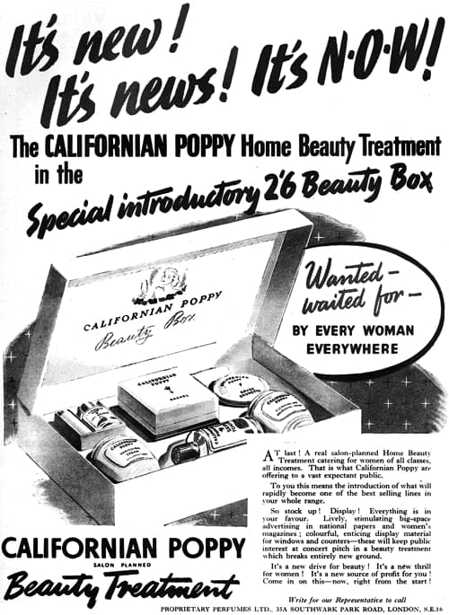 1939 Trade announcement for Californian Poppy Beauty Box