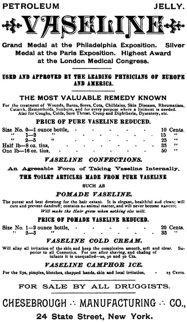 1877 Vaseline products