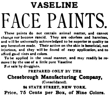 1888 Vaseline Face Paints