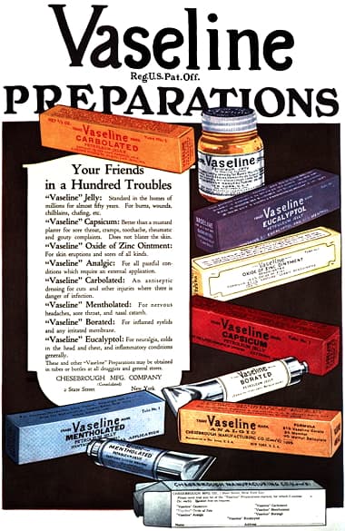 1918 Vaseline preparations in tubes