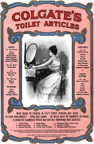 1902 Colgate Toilet Articles