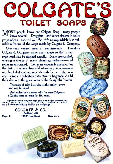 1912 Colgate Toilet Soaps