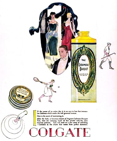 1922 Colgate Cashmere Bouquet Face and Talcum Powder