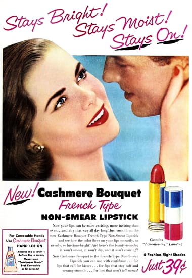 1952 Cashmere Bouquet French Type Non Smear Lipstick
