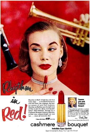 1955 Cashmere Bouquet Rhythm in Red Lipstick