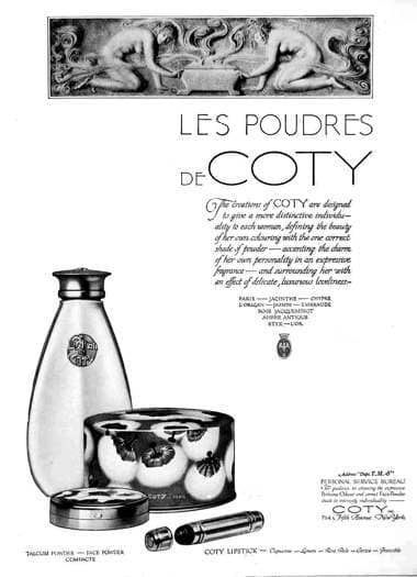 1923 Coty Talcum Compacte and Face Powder and Coty Lipstick