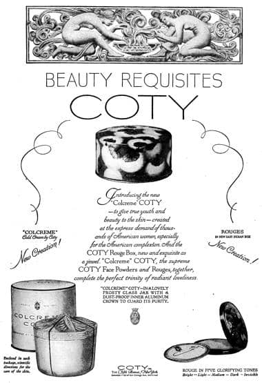 1928 Coty Beauty Requisites