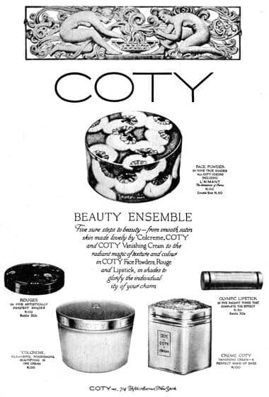 1929 Coty Rouge Colcreme Creme Coty and Olympic Lipstick