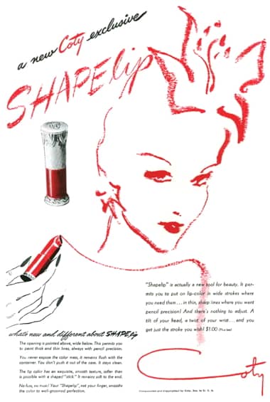 1943 Coty ShapeLip Lipstick
