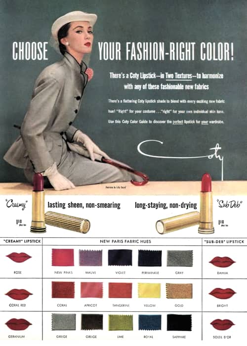 1952 Coty Fashion Right Colors