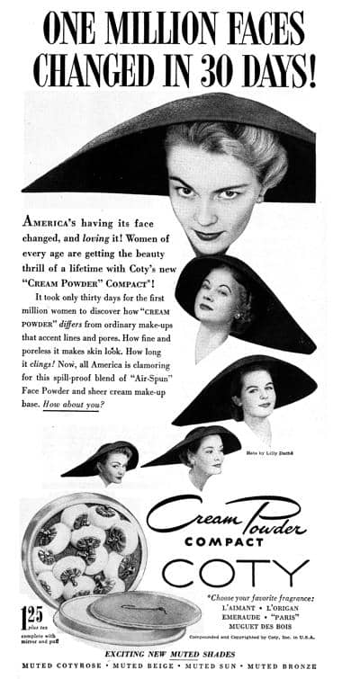 1953 Coty Pressed Cream Powder