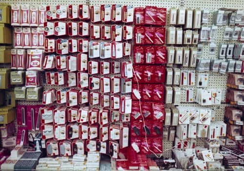 1970 Coty products packaged for self-service outlets