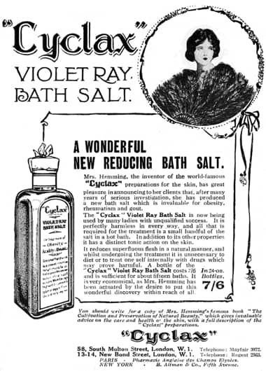 1922 Cyclax Violet Ray Bath Salt