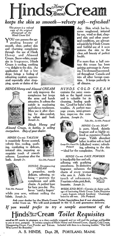 1923 Hinds Toiletries