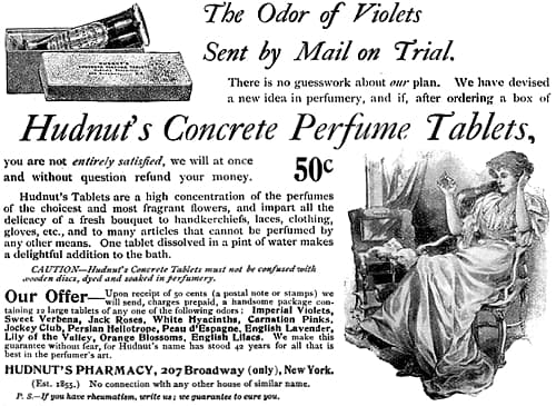 1897 Hudnuts Concrete Perfume Tablets