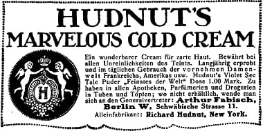 1914 Hudnuts Marvelous Cold Cream