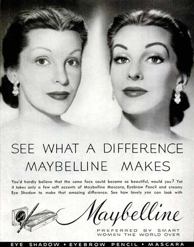 Maybelline Mascara on 1952 Maybelline    Before And After    Advertisement  The Eye Make Up