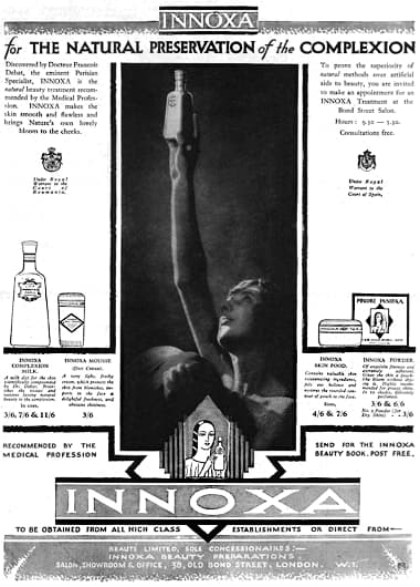 1928 Innoxa Complexion Milk, Mousse, Skin Food, and Powder