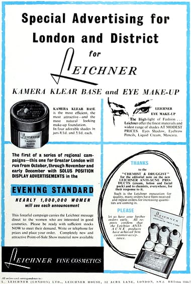1958 Leichner trade advertisement