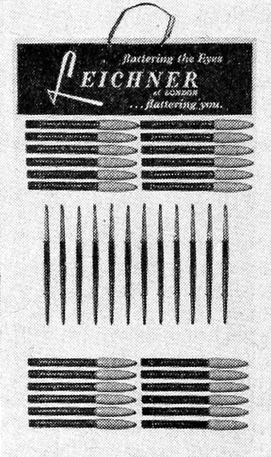 1965 Leichner display stand for Eyebrow Pencils and Lining Brushes