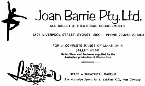 1977 Joan Barrie agent for Leichner in Australia